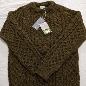 New Peregrine Hudson Aran Sweater in Khaki XXL